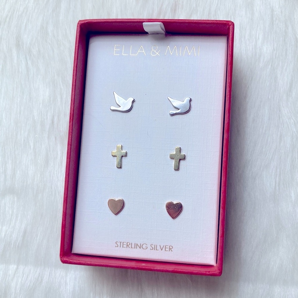 Ella & Mimi Stud Earrings with Box